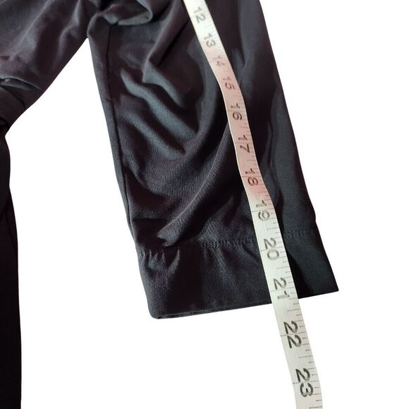 Merrell Womens Sz L Dress Long Sleeve Heavy Stretch Tie Waist Knee Length Black - Picture 8 of 10